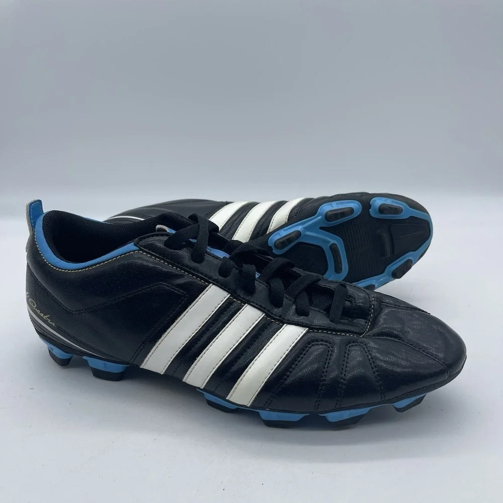 Adidas AdiQuestra IV MG G40715 Men's Size 12 Soccer Cleats Black Blue Athletic